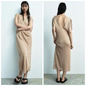 Zara Knit Ruched Maxi Dress